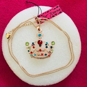 Betsey Johnson Jeweled Royal Crown Necklace